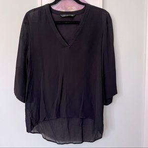 Zara Sheer Black Blouse -XS